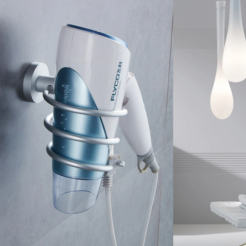 Золотой держатель для фена алюминиевая настенная Полка Фен стойка с чашкой