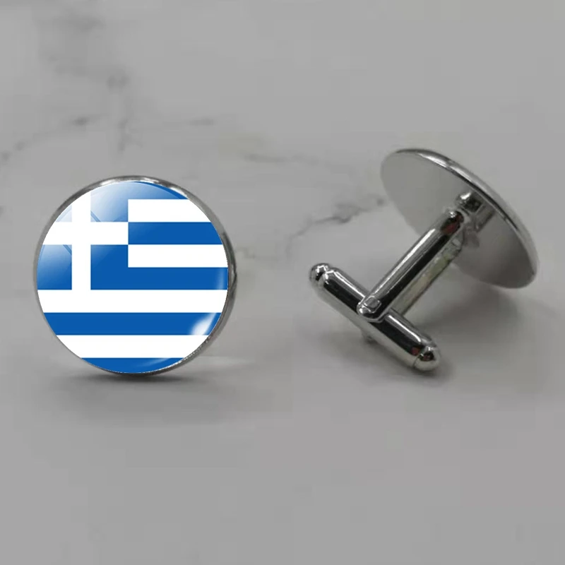 Запонки с изображением флага круглые стеклянные запонки для мужчин Испании