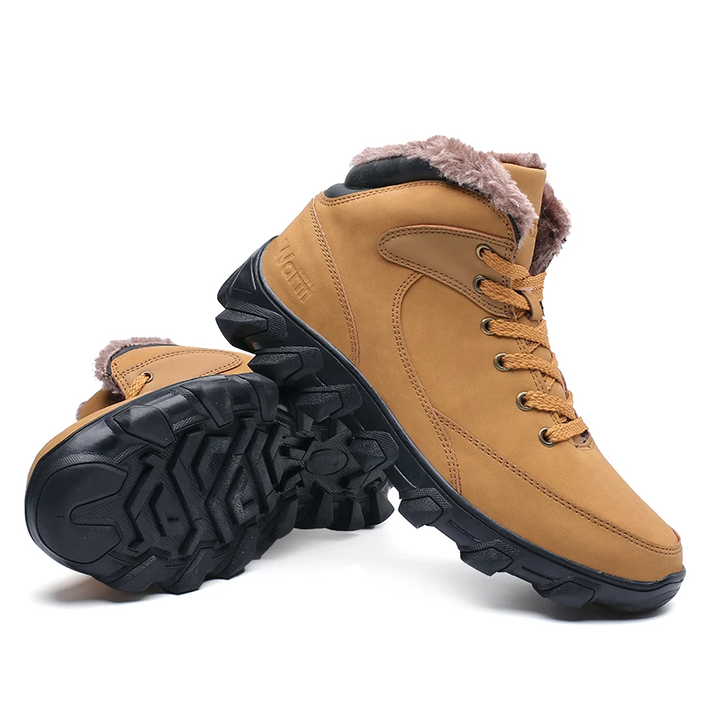 Зимние ботинки для мужчин с меховой подкладкой нескользящая походная обувь