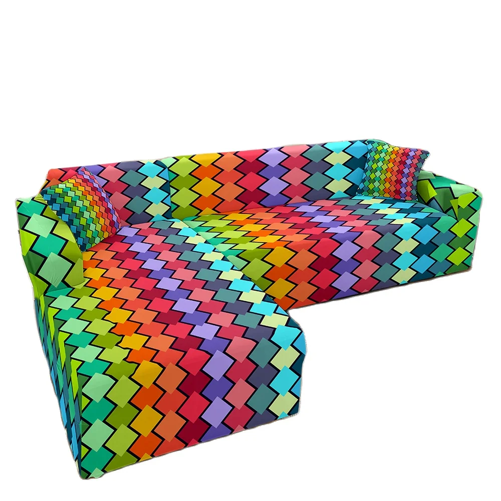 Эластичный чехол для дивана с геометрическим принтом | Дом и сад