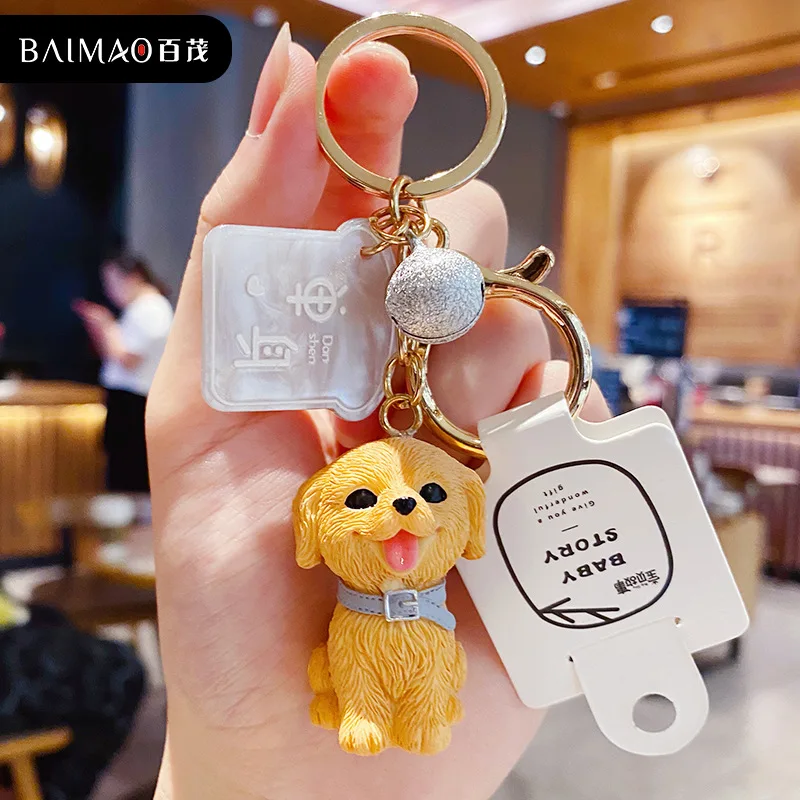 

Anime Figure Dog Keychain Hand-painted Craft Dog Bull Terrier Keychains PVC Vinyl Animal Figure Trinkets for Car Wholesale