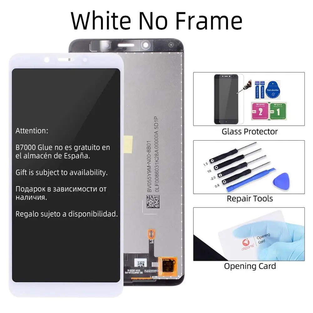 No Frame White 5,45 ''ЖК-дисплей для XIAOMI Redmi 6 ЖК-дисплей сенсорный экран с рамкой дигитайзер для XIAOMI Redmi 6A ЖК-дисплей 1440*720 - Цвет: No Frame White