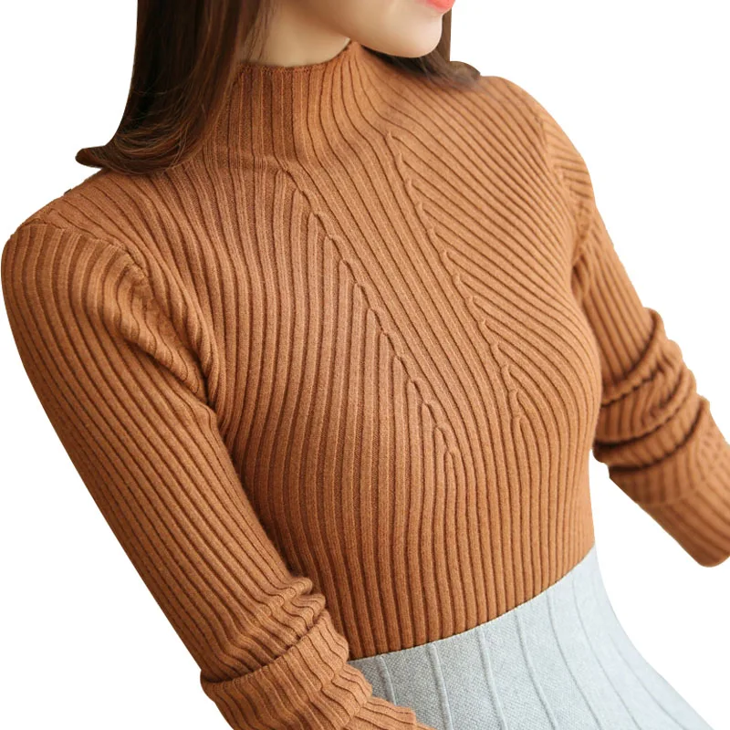 NORMOV Autumn Winter Turtleneck Sweater Women 2019 Solid Knitted Pullovers Long Sleeve Femme Casual 5 Color | Женская одежда