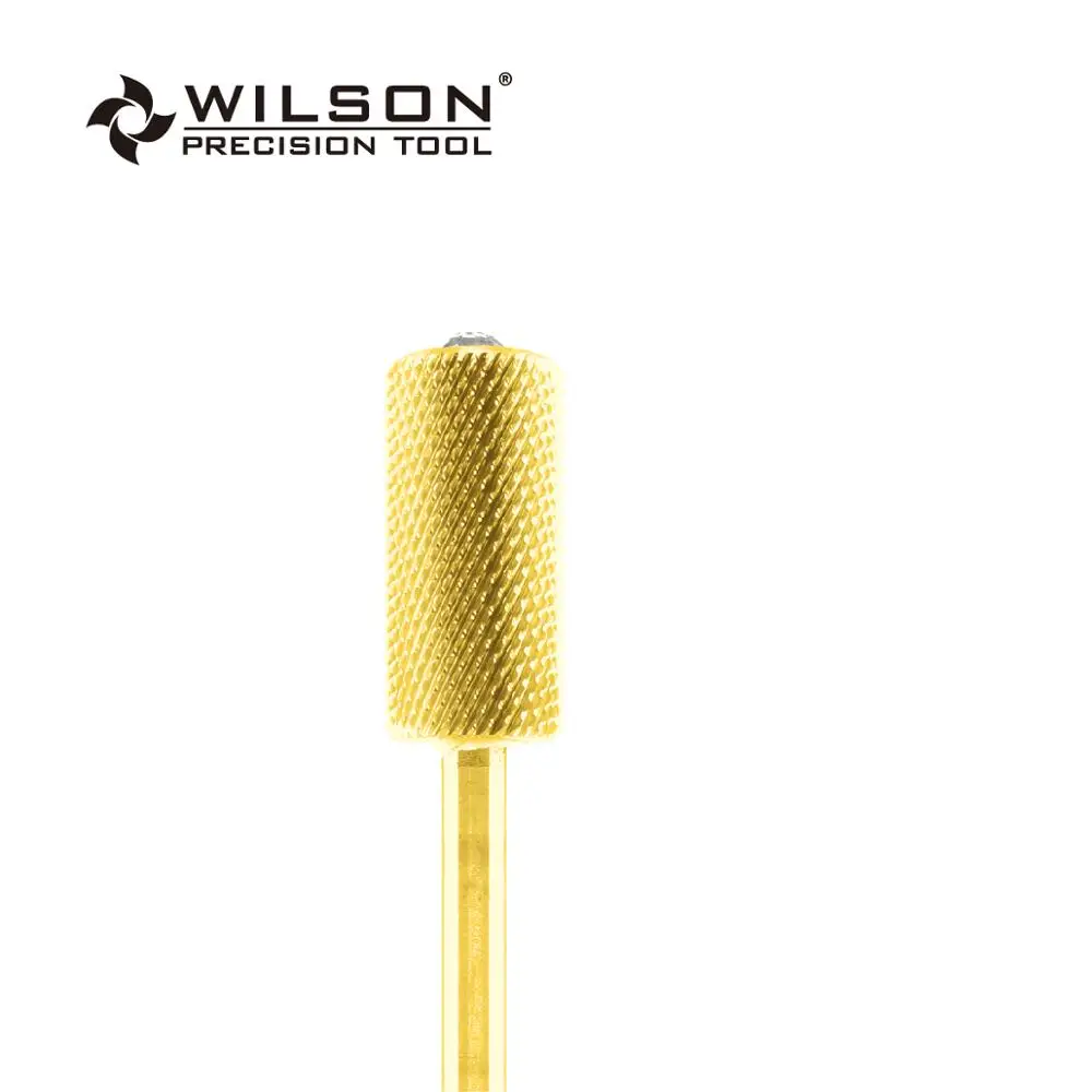 2pcs Crystal Large Barrel Bit[Corner Radius] - Fine(F-1140417) - Gold - WILSON Carbide Nail Drill Bit