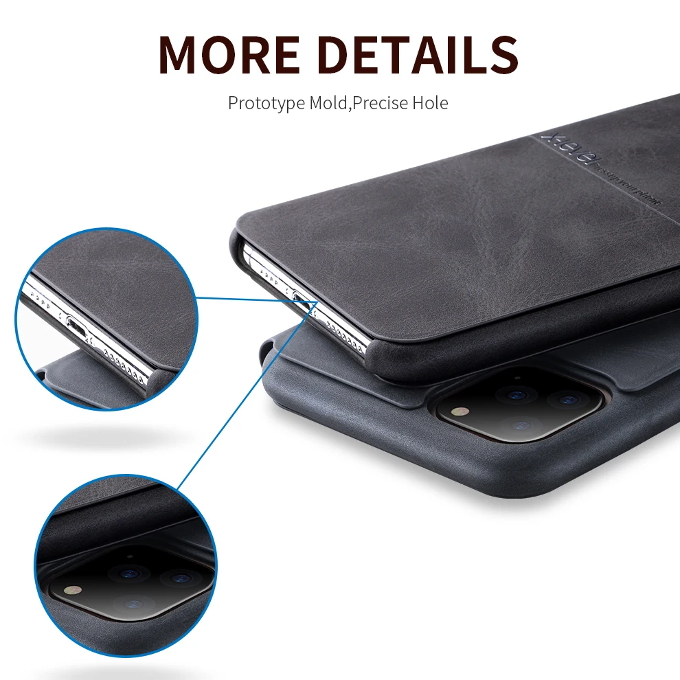 Кожаный чехол X-Level для iPhone 11 Pro Max откидная подставка держатель мягкая сенсорная