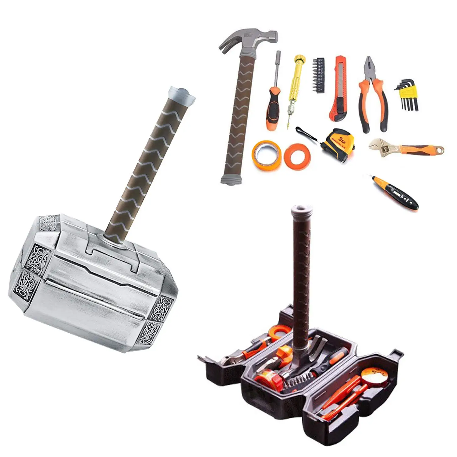 Thor Hammer Tool Set Thor Battle Hammer Tool Set,Durable, Long Lasting Chrome Finish Tools with Thor Hammer Case no test pen