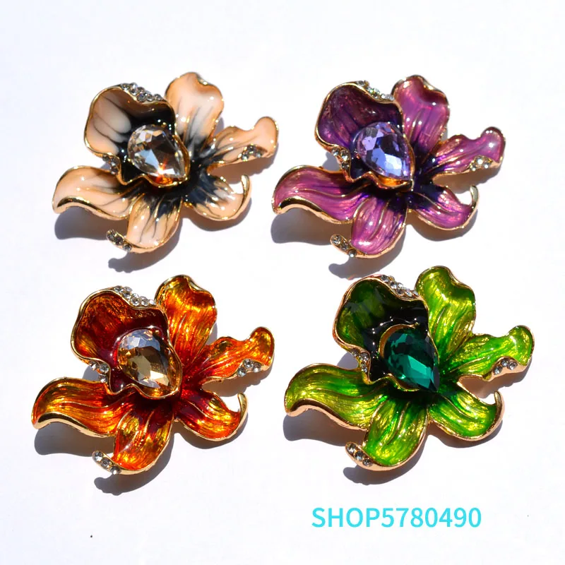Женская брошь в форме цветка элегантная булавка с кристаллами Стразы для