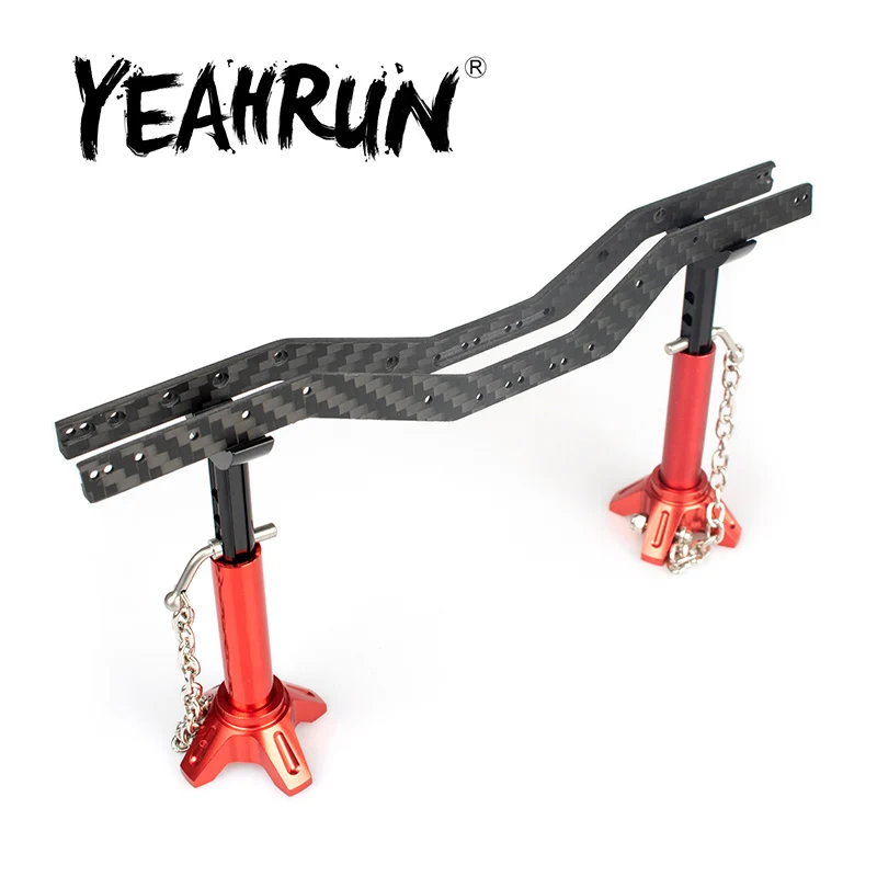 YEAHRUN Black Carbon Fiber Chassis Frame Rails for Axial SCX24 90081 AXI00001 AXI00002 1/24 RC Crawler Car Upgrade Parts