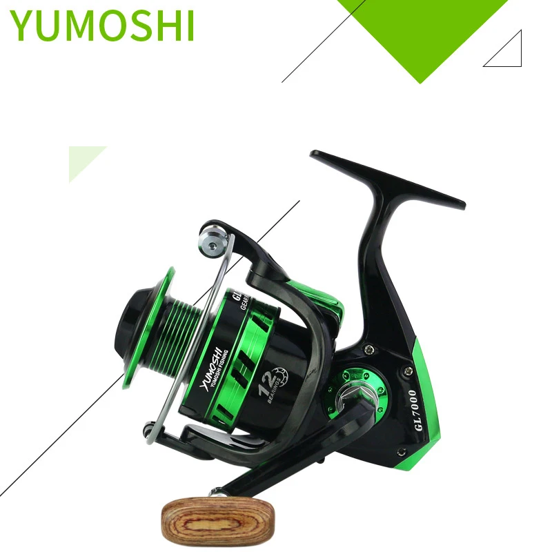 YUMOSHI катушка рыболовная для спиннинга Рыболовная 5 5: 1 12BB подшипник 1000-7000 серии