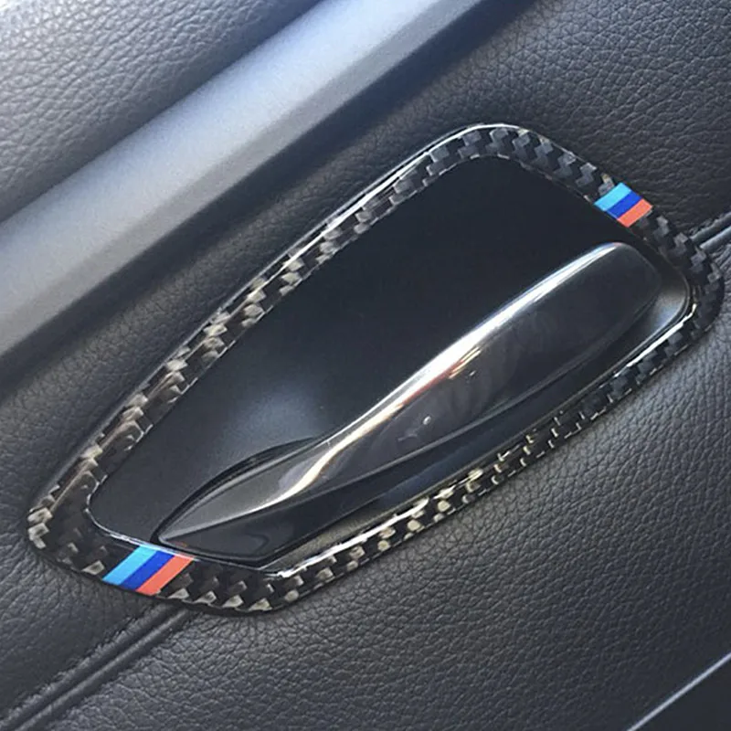 

For BMW E90 E92 E93 3 Series 2005-2012 4PCS/Set Carbon Fiber Car Interior Door Handle Cover Decals And Stickers Car Accessories