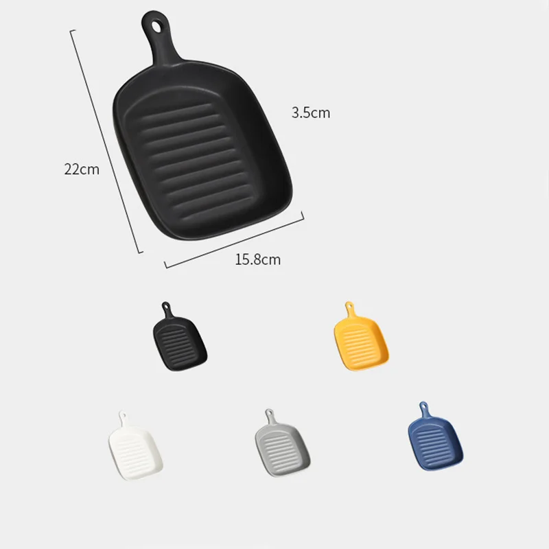 Скандинавский керамический поднос для закусок с ручкой фарфоровый горшок