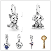 original 925 sterling silver poodle puppy dog with heart tag just because pendant fit pandora bracelet necklace jewelry