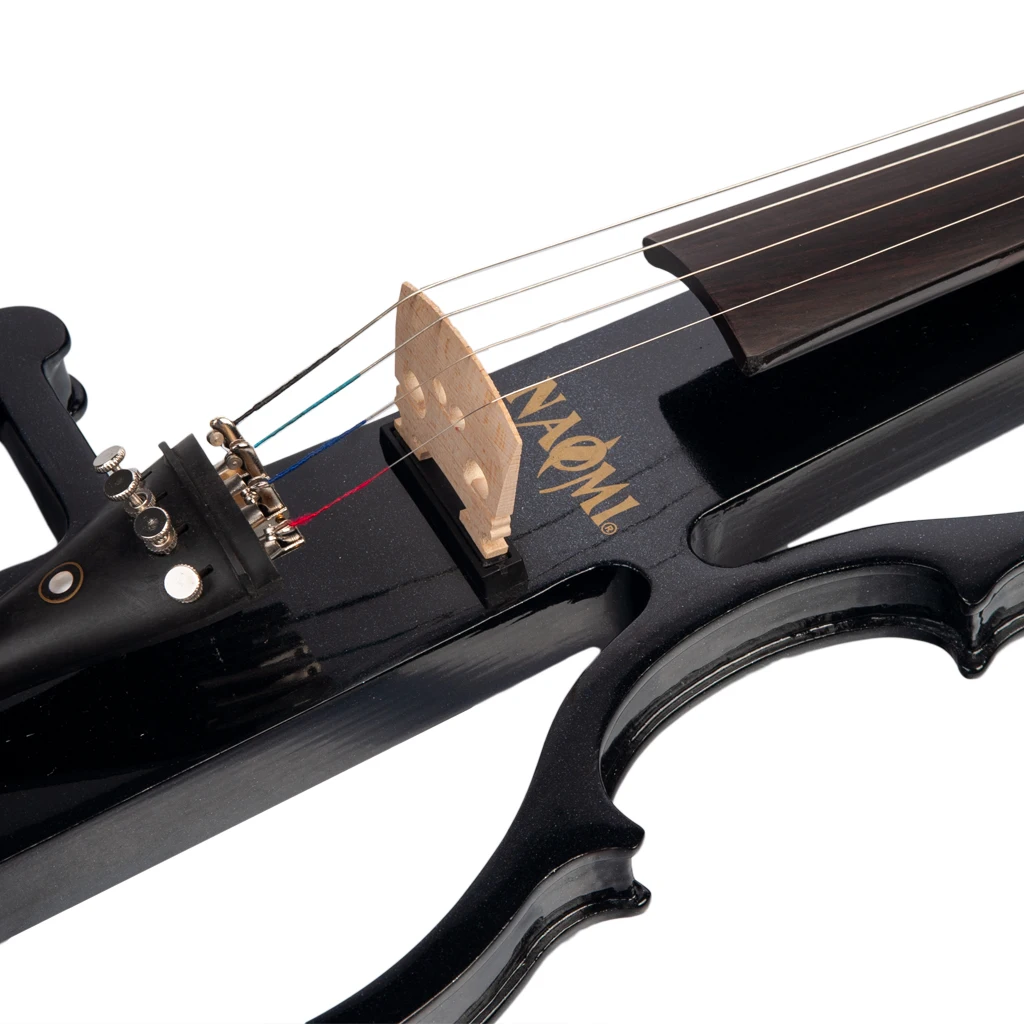 NAOMI 4/4 полноразмерная черная электрическая скрипка/скрипка набор с луком из