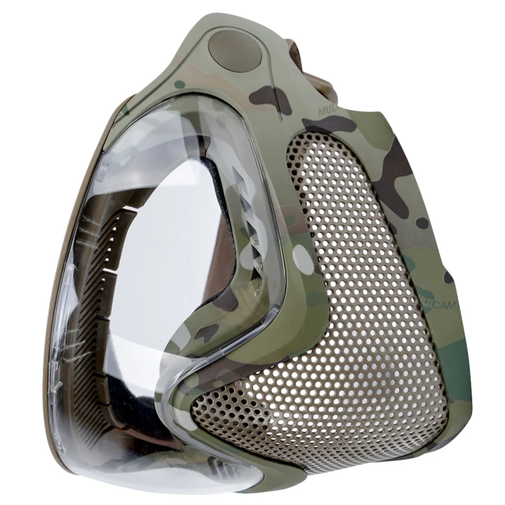 

1PC Dual Mode Combat Mask Outdoor Game Mask Gear Steel Screen Protective Mask for Man (Camouflage)