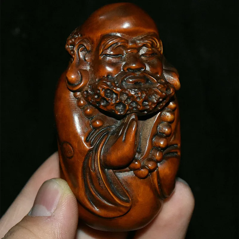 Китайская резная буддистская статуя из бокса Архат Дамо Бодхидхарма Dharma Будды
