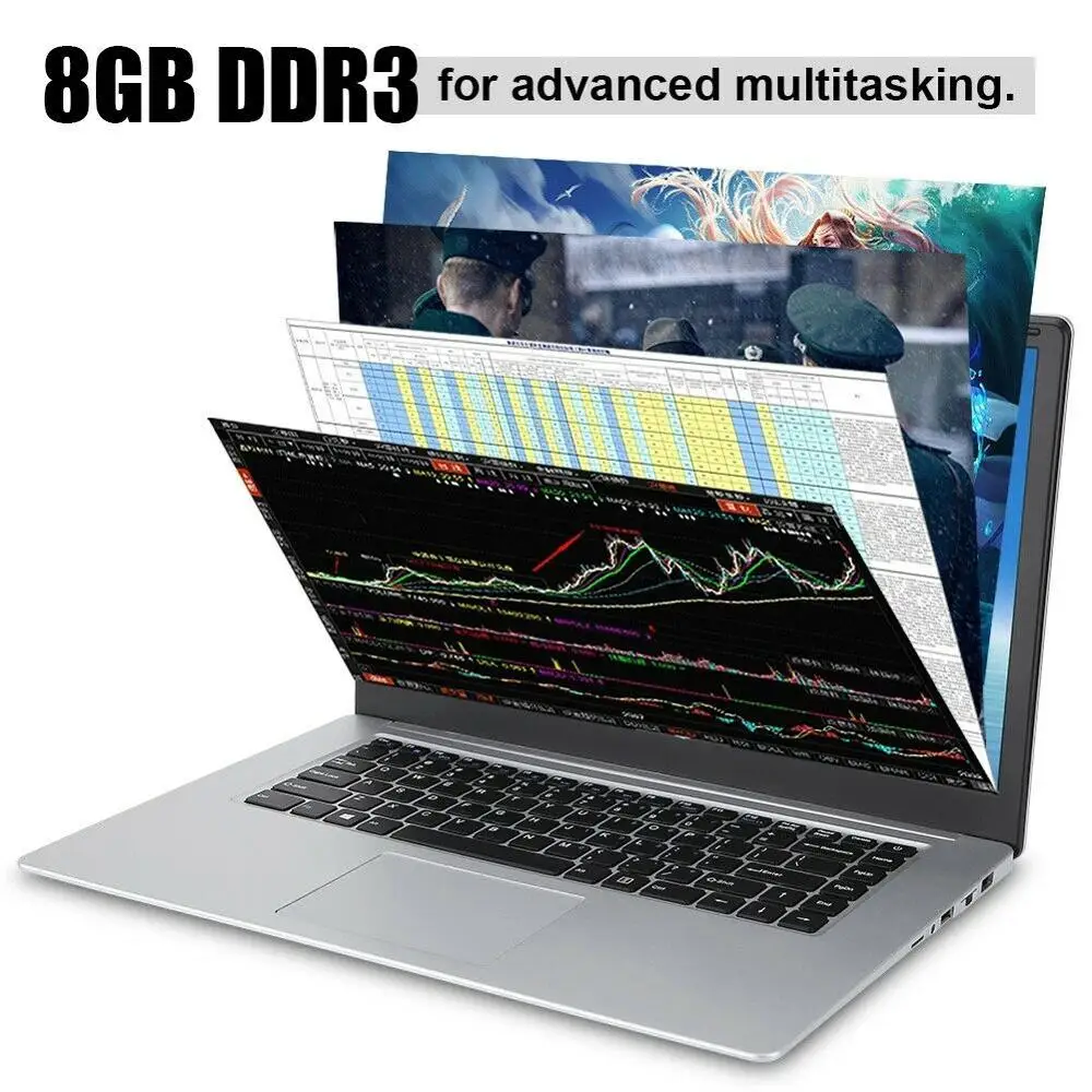 Gaming Laptop 15.6 inch Win10 i7 2Cores 16GB RAM 256GB SSD DVD-RW computer notebook pc
