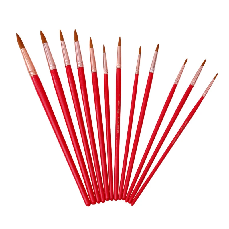 

Solid Color Watercolor Brush Set Safety Different Shape Round Pointed Drawing Professional Art Supplies Paint Brush Set