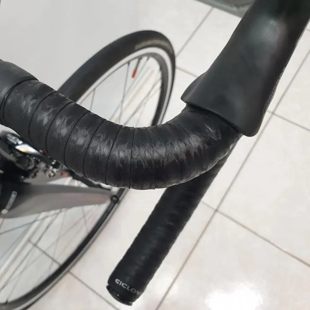Высококачественная лента для руля велосипеда с кожаным покрытием черная