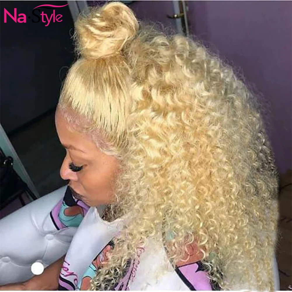 Beli 613 Keriting Rambut Manusia Wig Untuk WANITA HITAM Pixie Cut Pendek Rambut Manusia Wig Digunakan Dipetik T Bagian Renda Transparan Wig 150 Remy