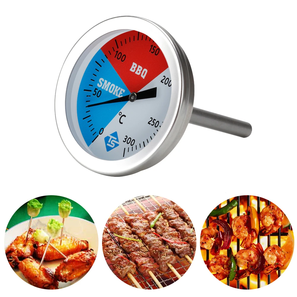 

Круглый термометр из нержавеющей стали для духовки, измеритель температуры для барбекю, гриля, бытовой зонд для измерения температуры