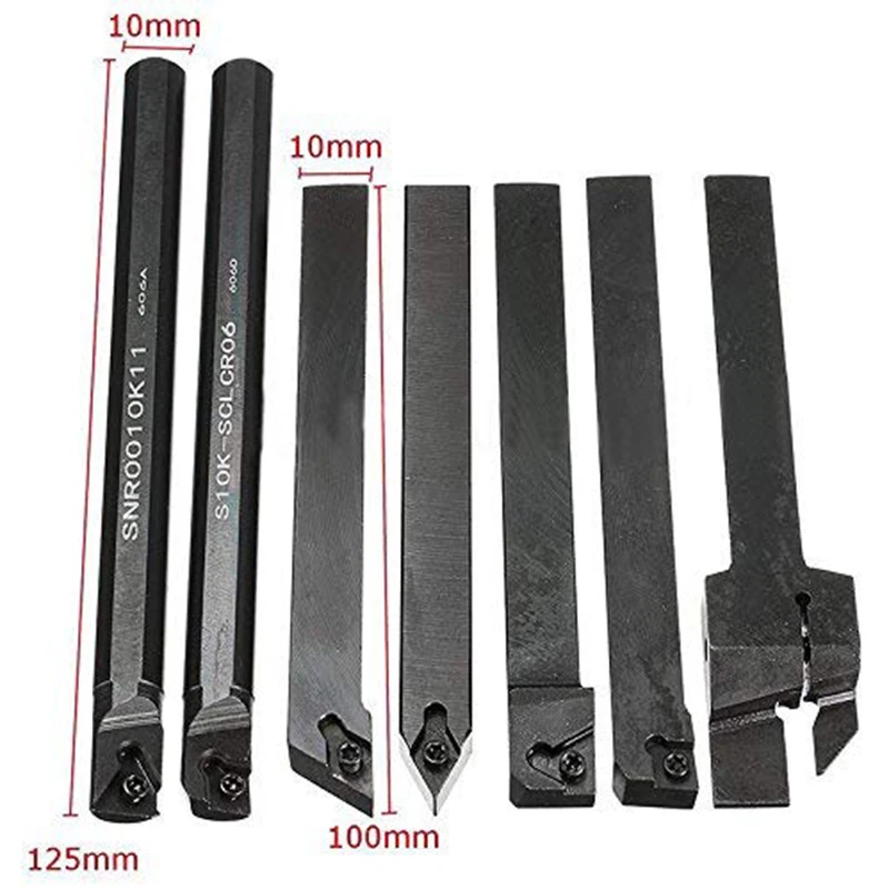 

7Pcs Boring Bar Holder +7Pcs Carbide Insert Lathe Turning Tools + 7Pcs Wrenches for Semi-Finishing and Finishing