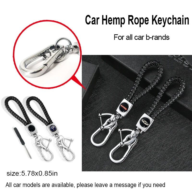 

1pcs Car Hand Woven Leather Rope KeyChain Key Ring for Seat Leon 5f 6l 1p Fr Ibiza 6j Mk1 Mk2 Mk3 Altea Alhambra Car Accessories