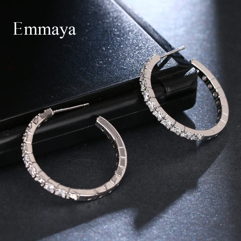 Emmaya New Popular Classical Design Circular Shape AAA CZ Earring For Women And Ladies Delicate Ornament Banquet | Украшения и