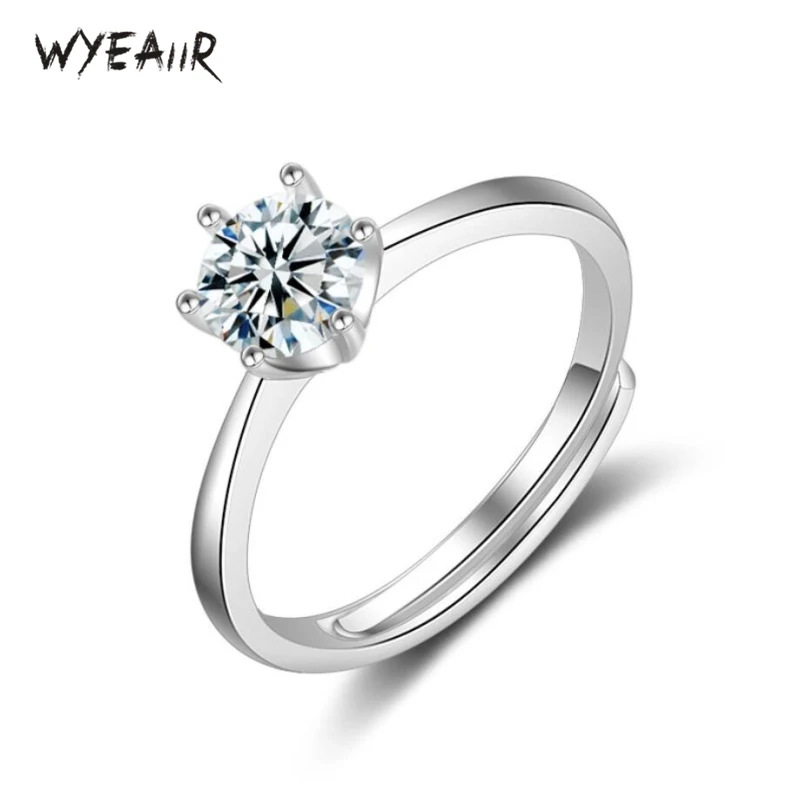 Женские Классические кольца WYEAIIR из стерлингового серебра 925 пробы с