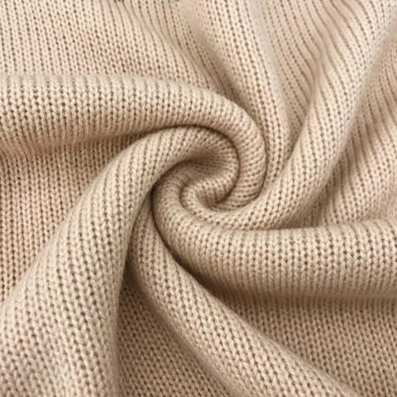 

Winter New Ladies Sweater Casual High Neck Plaid Women Sweater Long Sleeve Warm Clothing Knitted Pullover Sweater Female