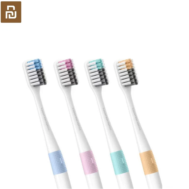 

New Youpin Doctor B Bass Method Deep Clean Tooth brush 4 Colors/set Soft Sandwish-bedded Toothbrush For Travel Home Family