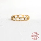 AIDE золото Цвет выдолбленный дизайн серебряные кольца для женщин милые модные серебристые 925 ювелирные изделия для девушек и детей Подарки bague femme