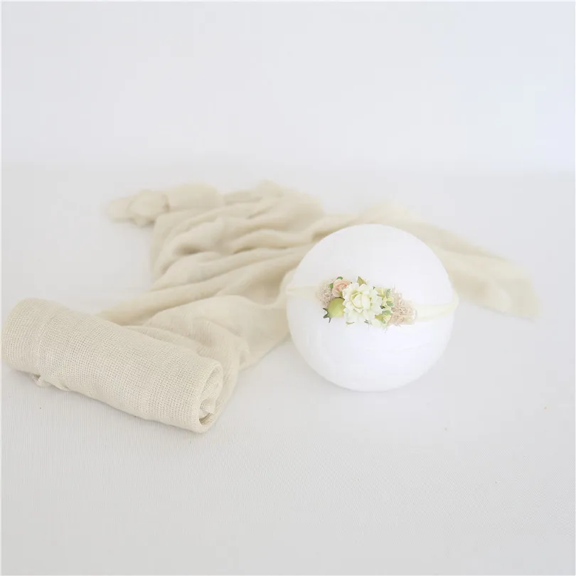 Винтажная трикотажная тканевая повязка на голову для новорожденных набор