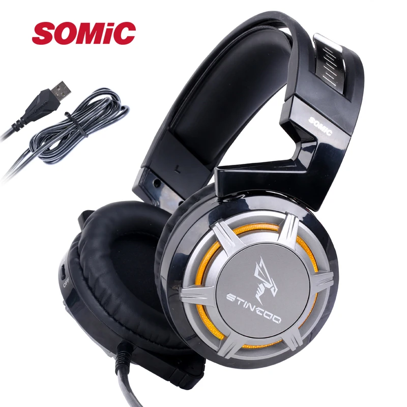 SOMIC G926 без драйвера электронные спортивные Игровые наушники с шумоподавлением геймерская гарнитура с микрофоном светодиодный для сетевое заграждение CG компьютерные игры