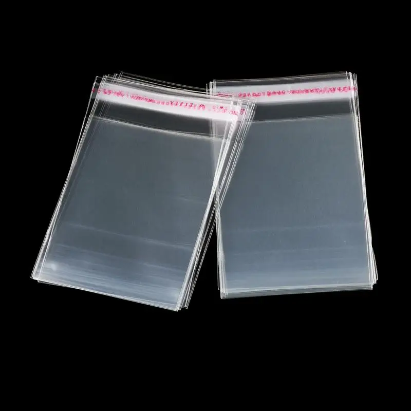 

100 шт., прозрачные самоклеящиеся полиэтиленовые пакеты