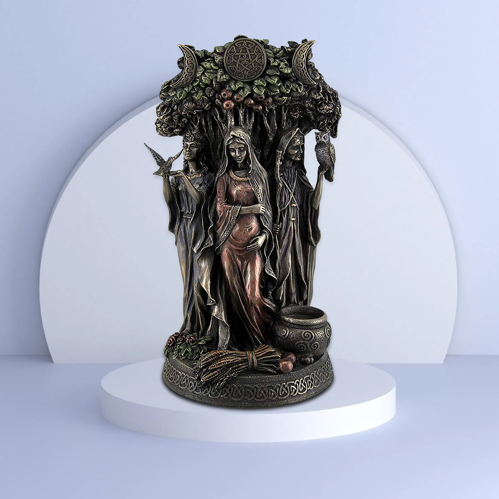 

Resin Statues Irish Triple Goddess Cast Bronze Statue Carve Sculpture Greek Religions Goddess Decorations