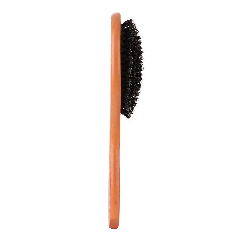 

Wooden Natural Wild Boar Bristles Anti-static Hair Scalp Paddle Brush Beech Wooden Handle Hair Brush Styling Tool