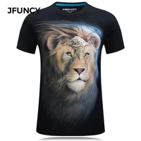 jfuncy 3d lion print tshirt men tees tops summer graphic t shirts short sleeve male streetwear man casual cotton clothing