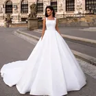 Простое и чистое длинное свадебное платье LORIE, сексуальное женское платье с кружевной спинкой для свадебной вечеринки