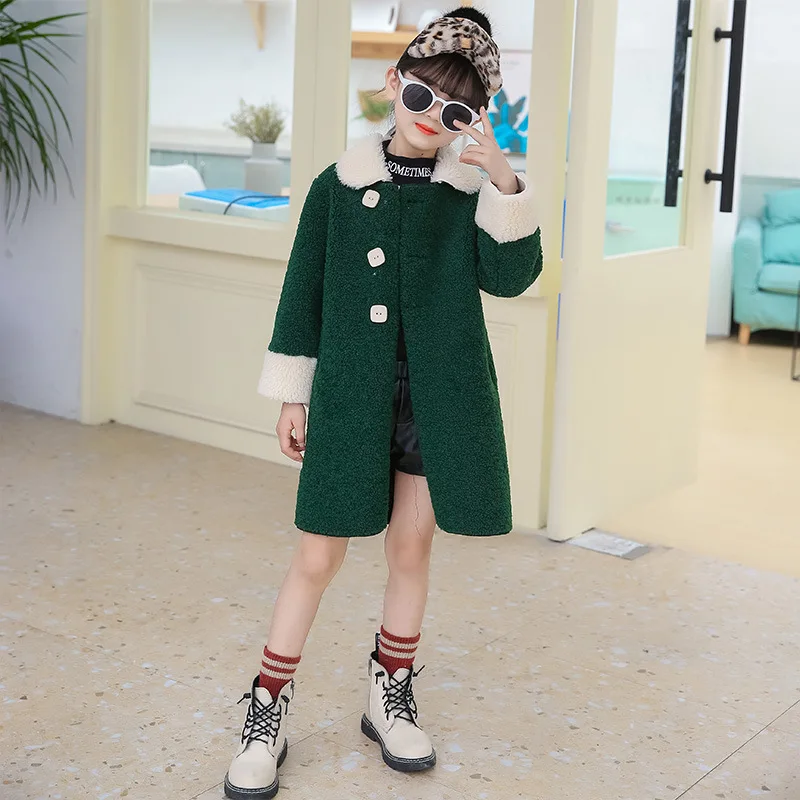 Girls Fur Coat Cuhk Integrated Children's Imitation Deerskin Topcoat of New Fund 2019 Autumn Winters Is Long | Детская одежда и