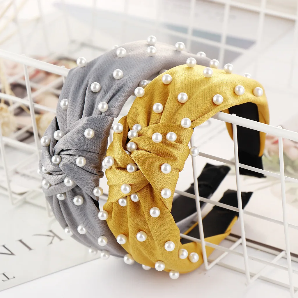 2019 женские модные летние милые с бантом отделкой бисером лента для волос женщин