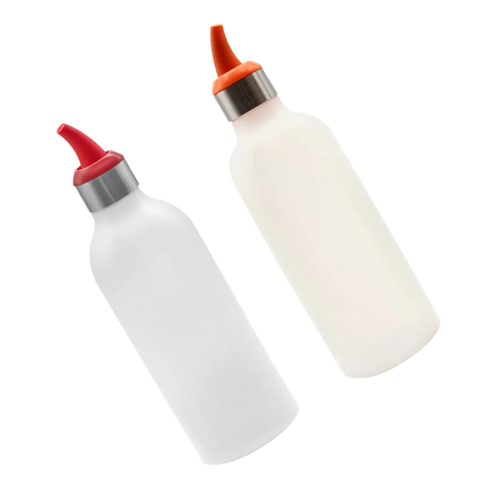 

2pcs Silicone Squeeze Jam Bottles Squirt Tomato Sauce Dispensers BBQ Accessories for Salad Dressing Mustard (Mixed Colors)