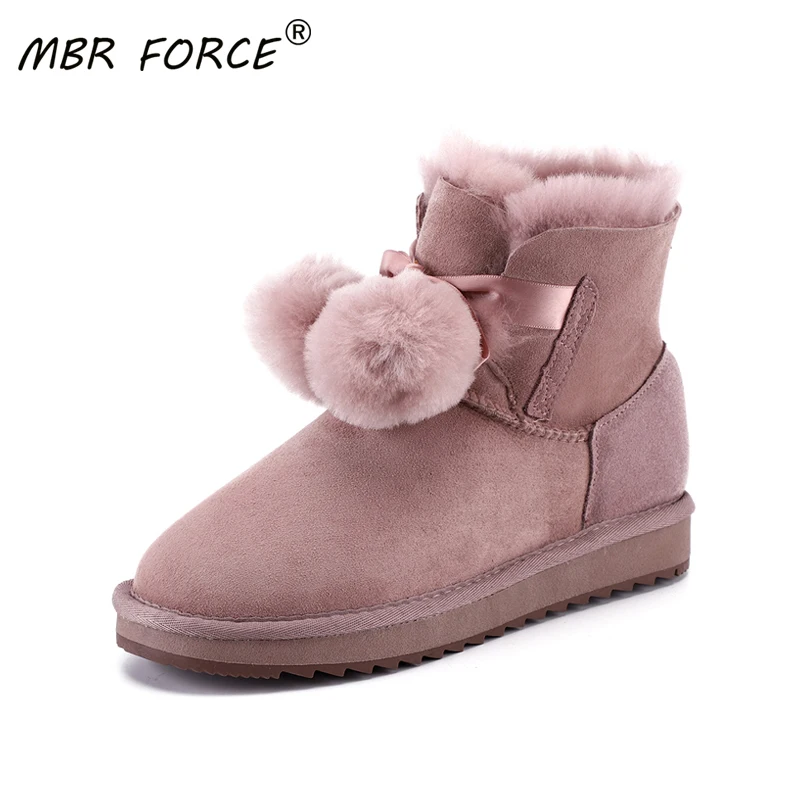Новые женские зимние ботинки MBR FORCE из овчины и замши с шерстяной меховой