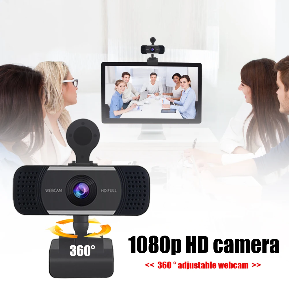 

W18 PC Computer Camera with 360 Degree Adjustable Webcam Mic 1080P HD Webcam for Live Broadcast Video Calling