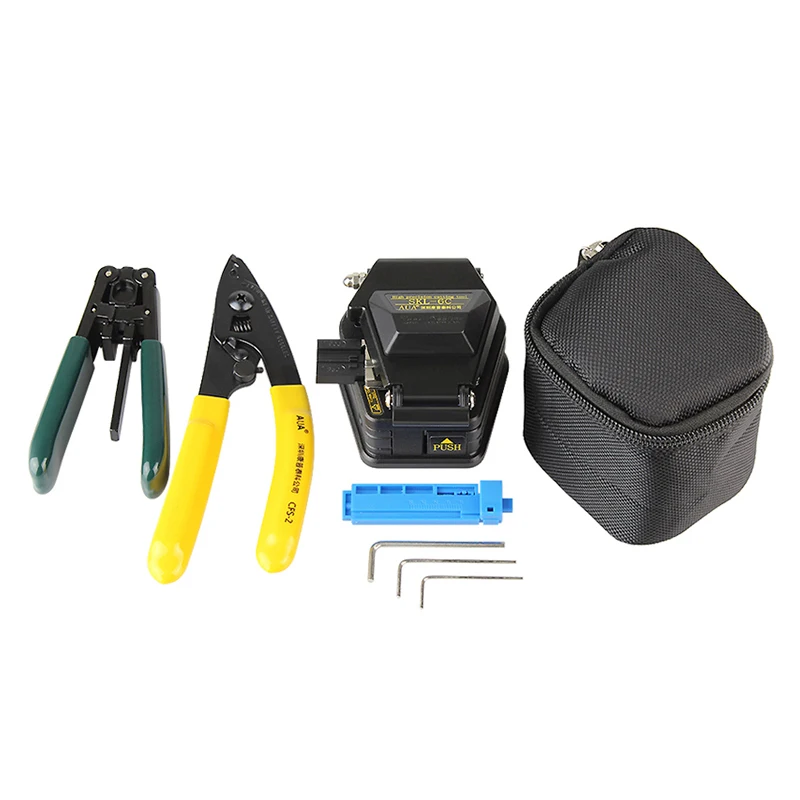 5pcs fiber Tool Kits SKL-6C cortadora de fibra optica FTTH CFS-2 Stripper optical fiber kit CP-FB01 cable sheath stripper