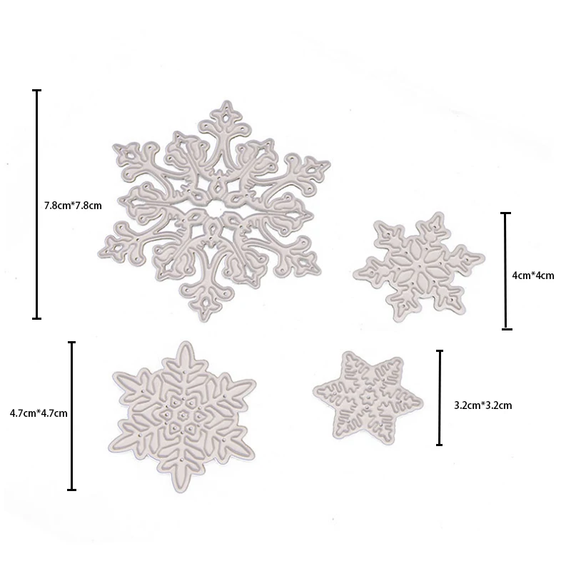 

4pcs metal cutting dies Christmas snowflakes cut die mold frame Scrapbook paper craft knife mould blade punch stencils dies