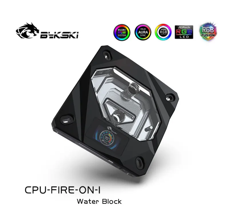 Водяной блок для процессора Bykski CPU-FIRE-ON-I INTEL LGA1150/1151/1155/1156 2011 X99 с OLED-дисплеем