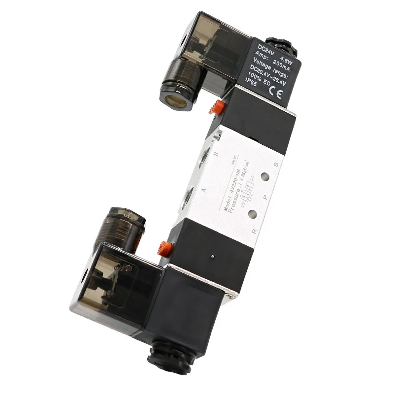 1 шт. Воздушный Пневматический электромагнитный клапан Двойной доленоид 5/2