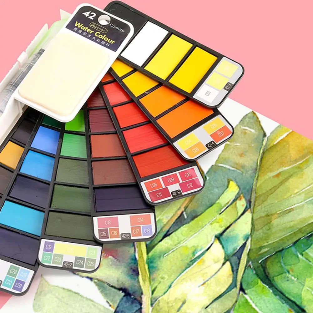 

1 Набор веерообразных фотоэлементов с водой, складная водная кисть, пигмент, масло для путешествий, цифровая ручка для рисования I3T7