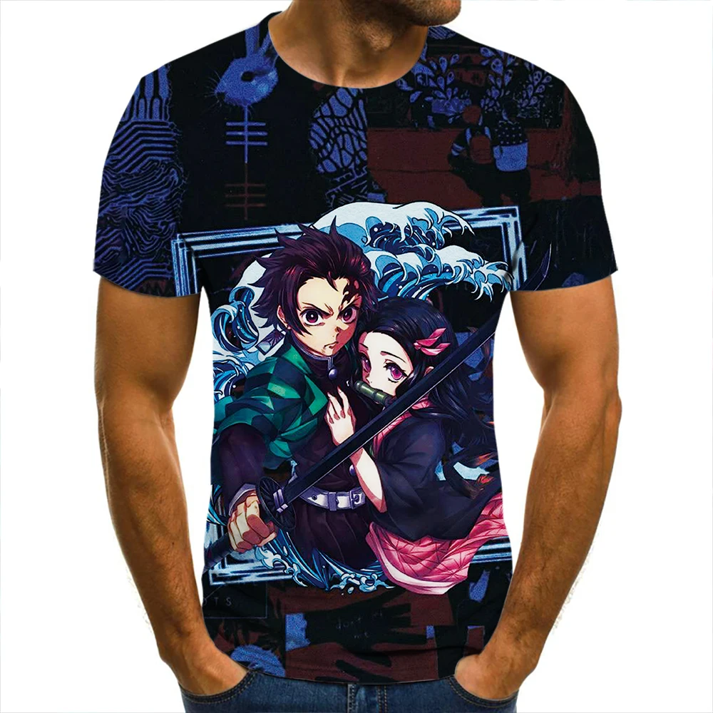 Футболка Мужская/женская с коротким рукавом 3D-рисунок рассекающего демонов