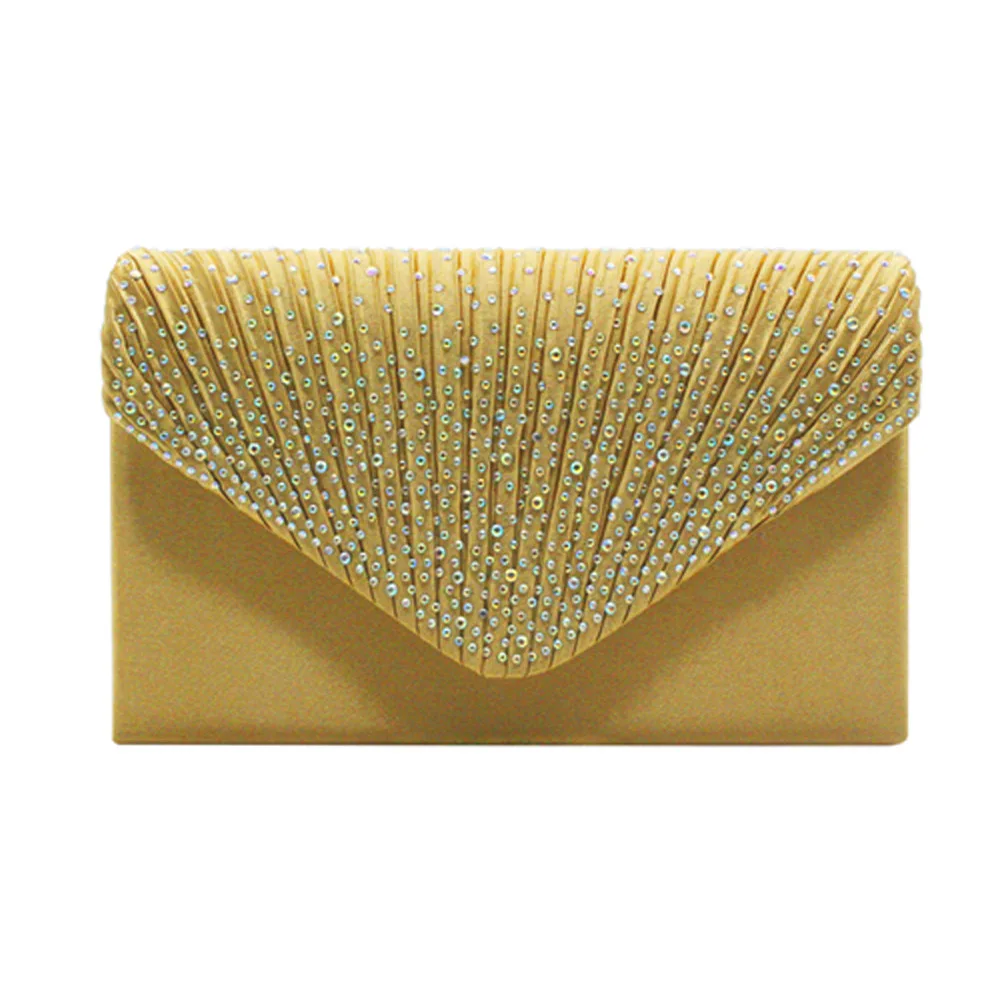 

Women Clutch Evening Bag 2020 European Fashion Satin Hot Diamond Banquet Bags Female HandBag Shoulder Make Up Bag